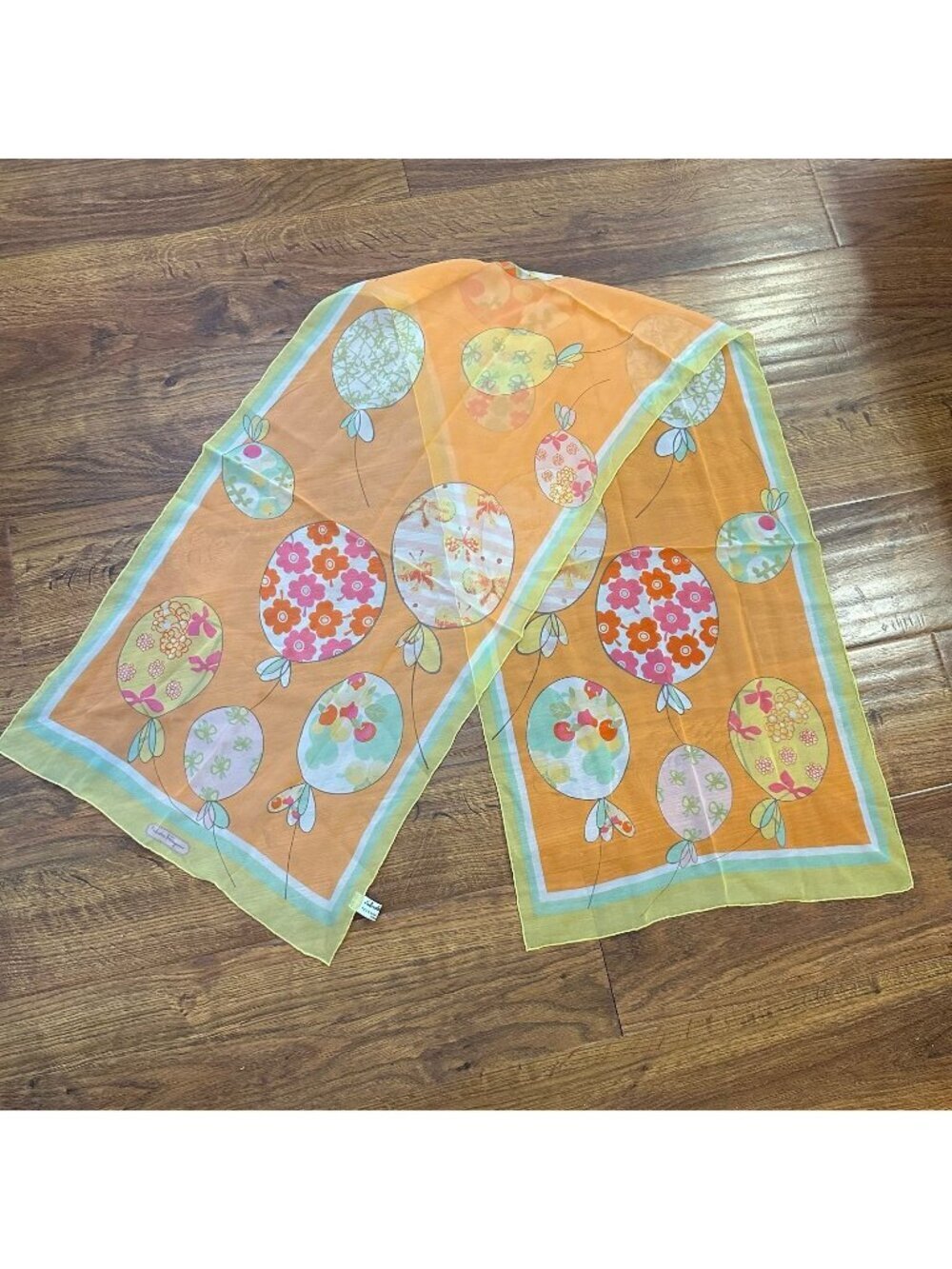 vintage Salvatore Ferragamo silk balloon scarf